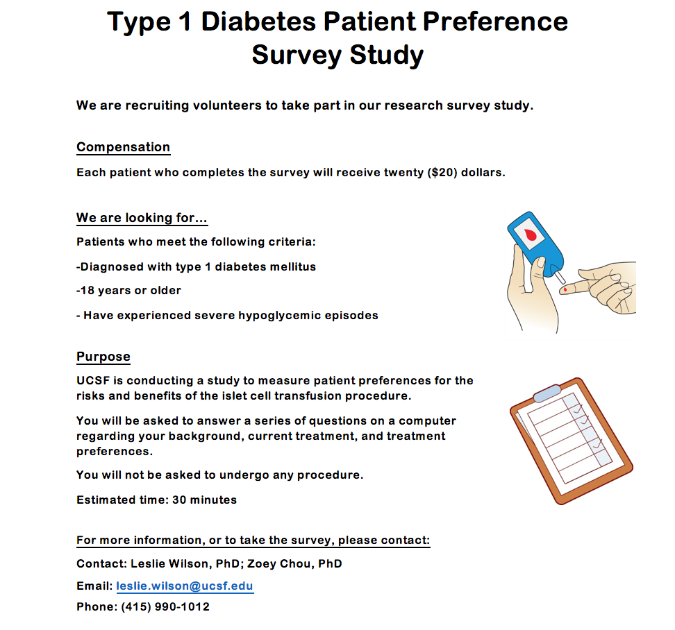 Study Information Type 1 Diabetes Patient Preference Study